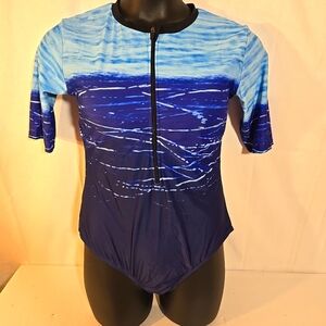 Size XL Ladies Blue 1 piece swim paddle suit, swimwear water sports, new